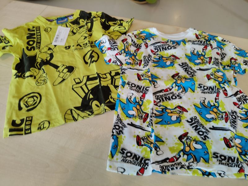 Maglietta bimbo 5/6 anni Sonic 2 pezzi