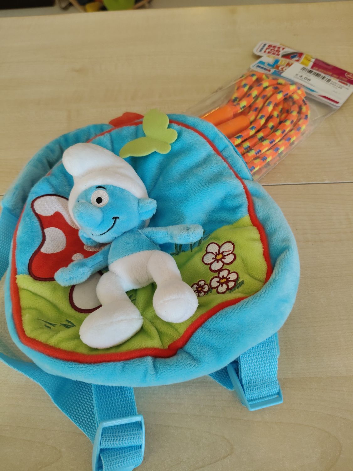 Zainetto Puffi + corda per saltare