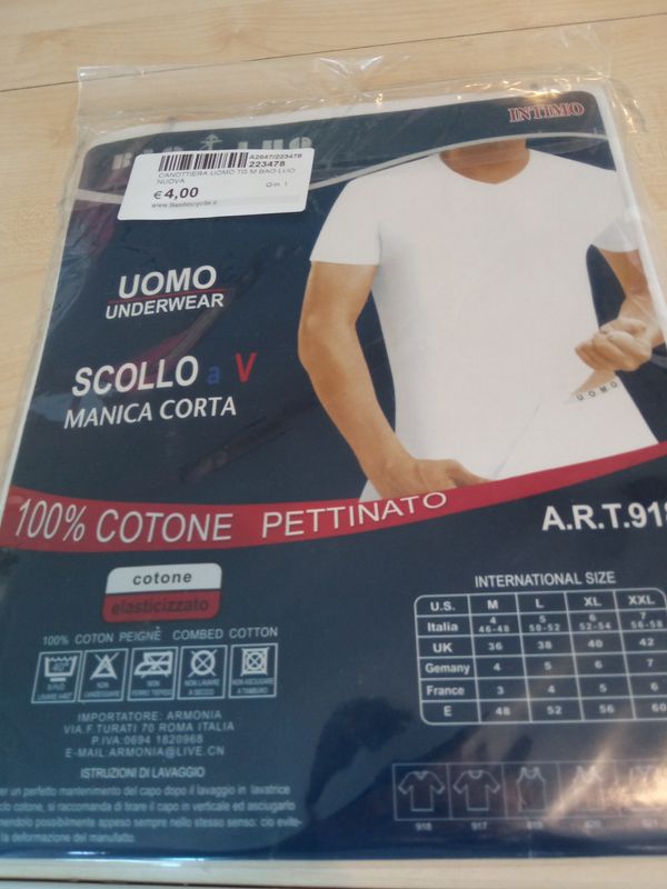 Canottiera uomo tg M Bao Luo nuova