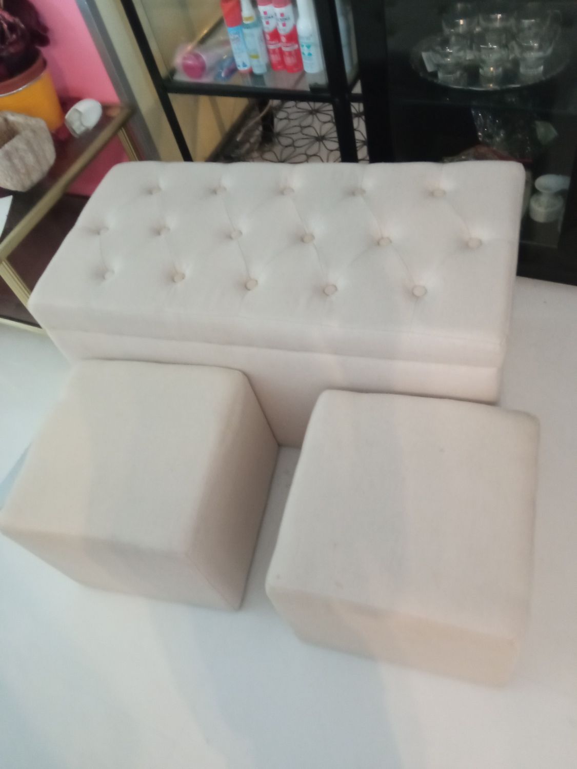 Cassapanca con 2 pouf Maison du Monde