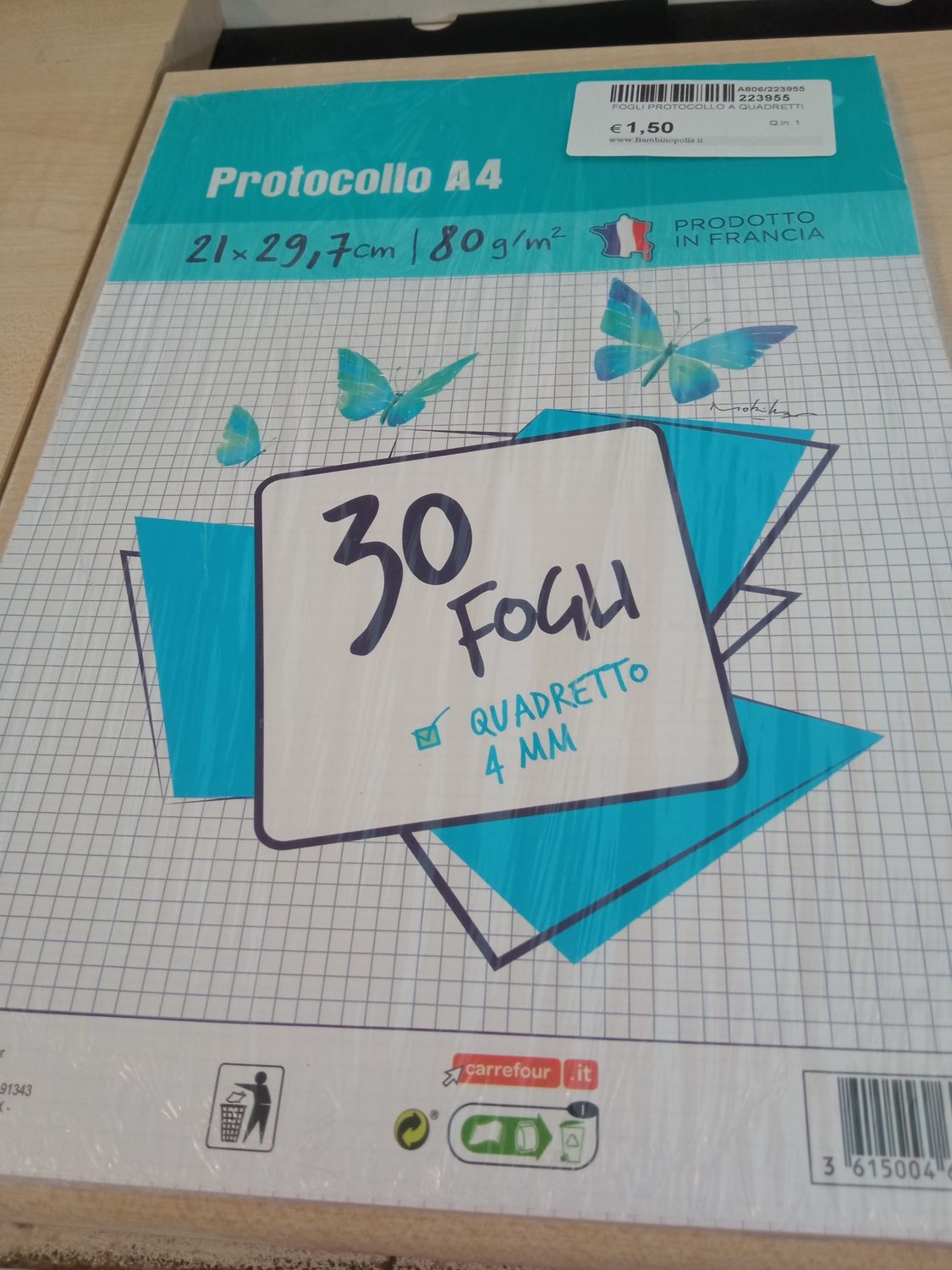Fogli protocollo a quadretti