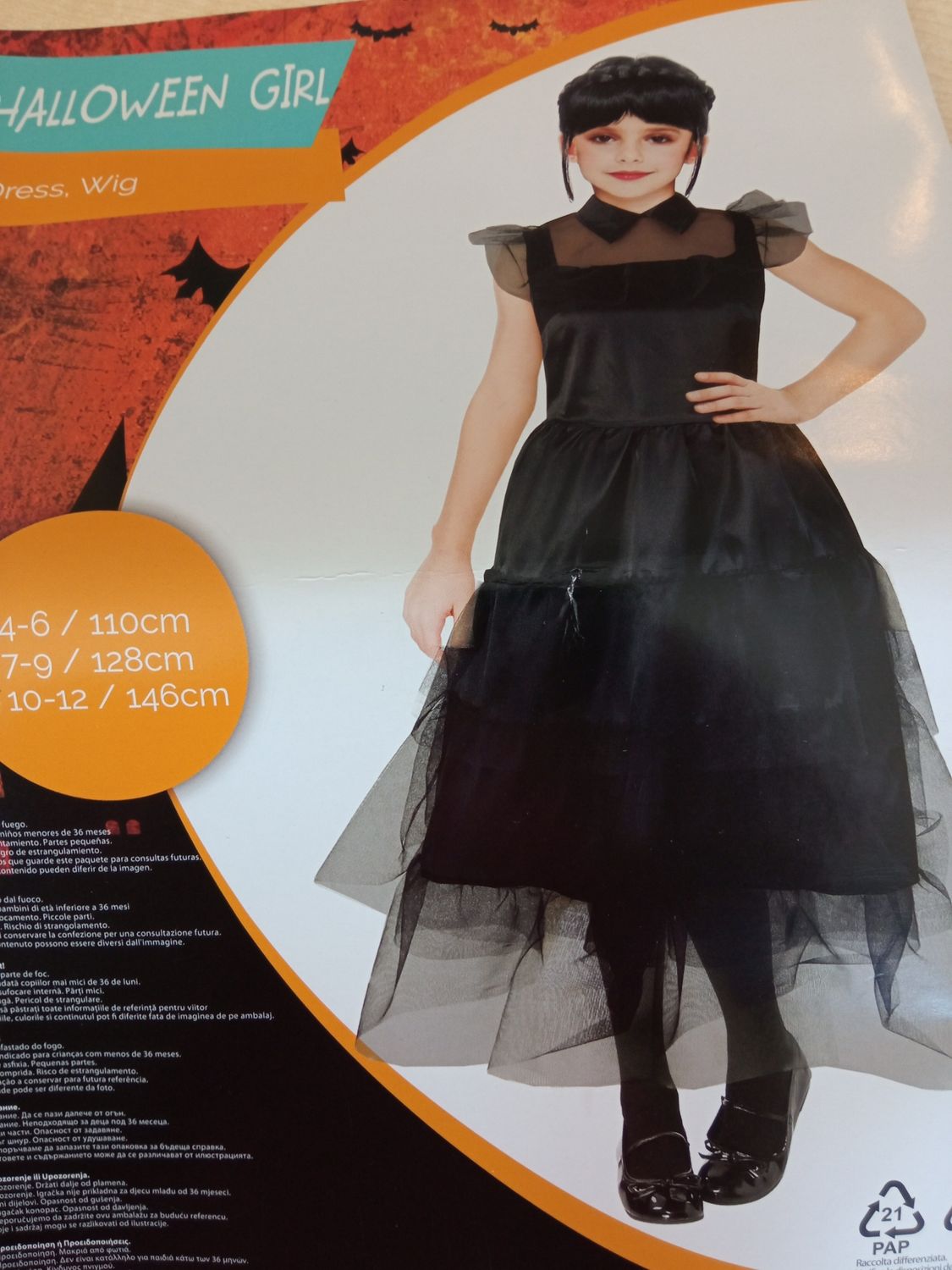 Costume Halloween bimba 10/12 anni