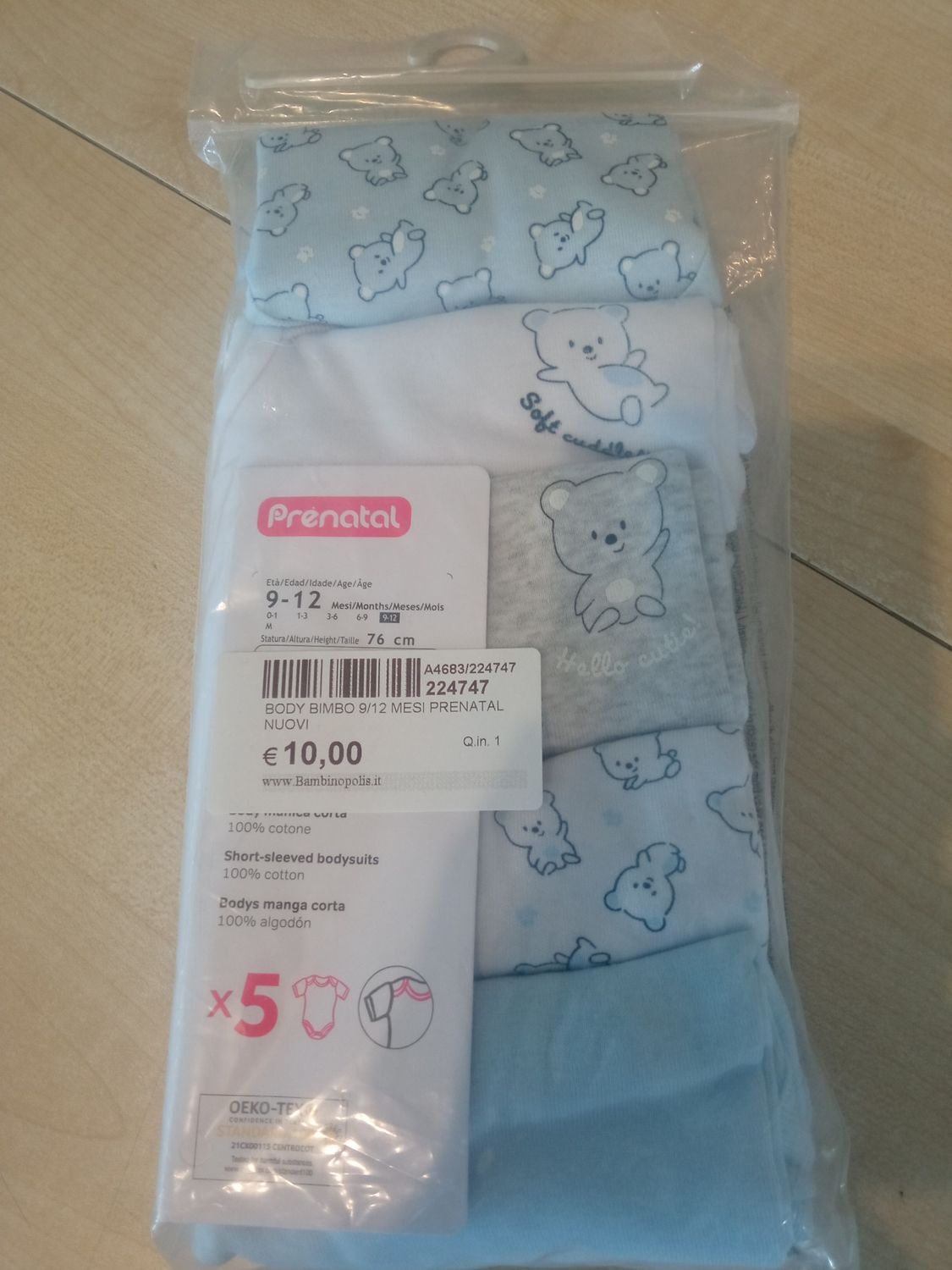 Body bimbo 9/12 mesi Prenatal nuovi