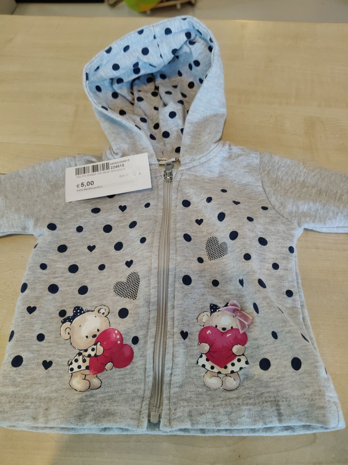 Felpa bimba 3/6 mesi Mignolo
