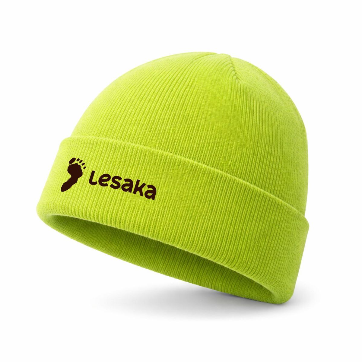 Lime Acrylic Knitted Beanie