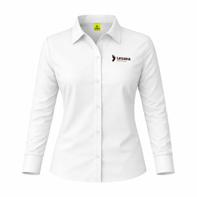 Ladies White Long Sleeve Lounge Shirt