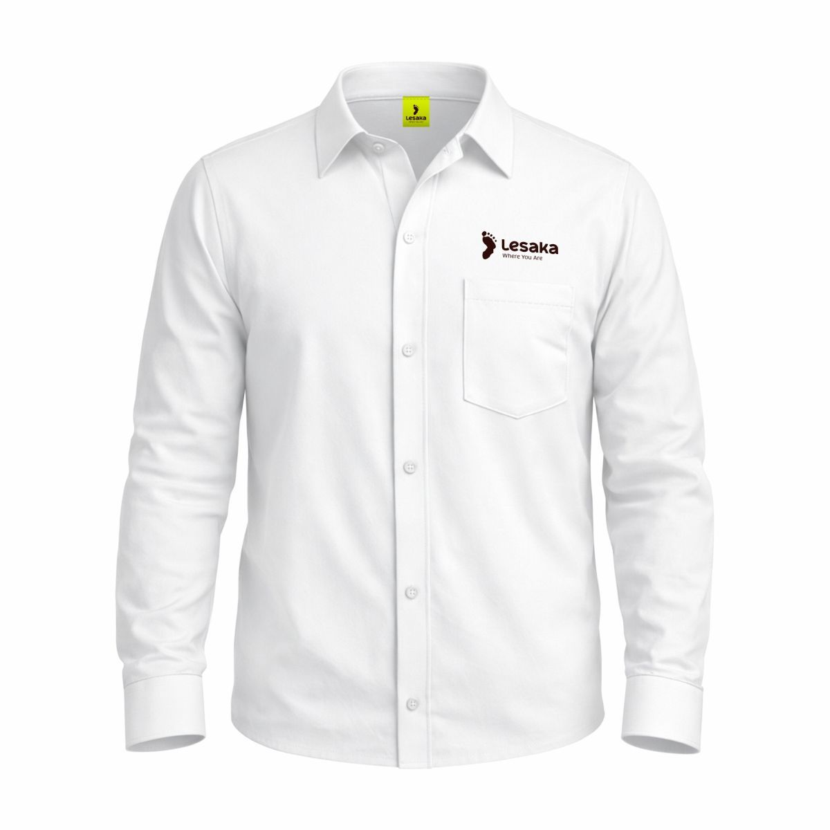 Men's White Long Sleeve Lounge Shirt