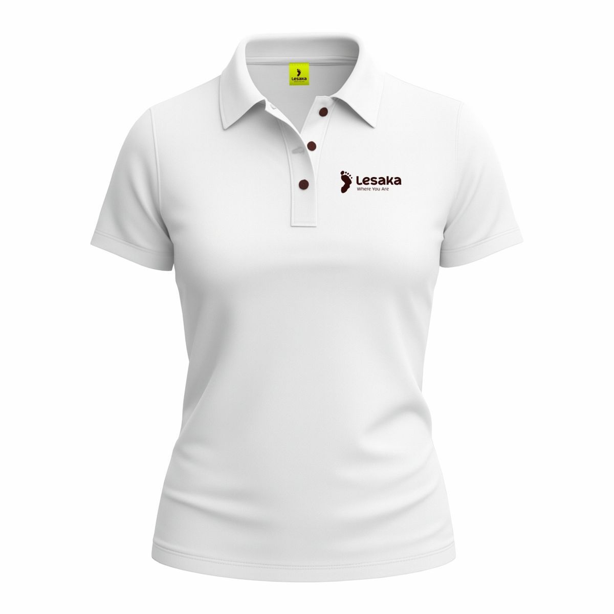 Ladies White Short Sleeve Golf Shirt
