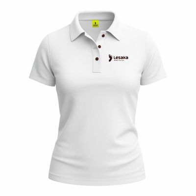 Ladies White Short Sleeve Golf Shirt