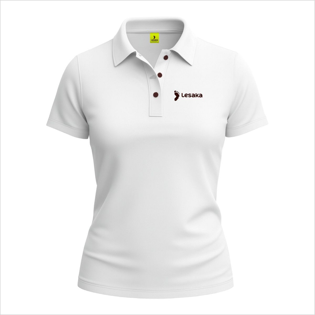 Ladies White Short Sleeve Golf Shirt