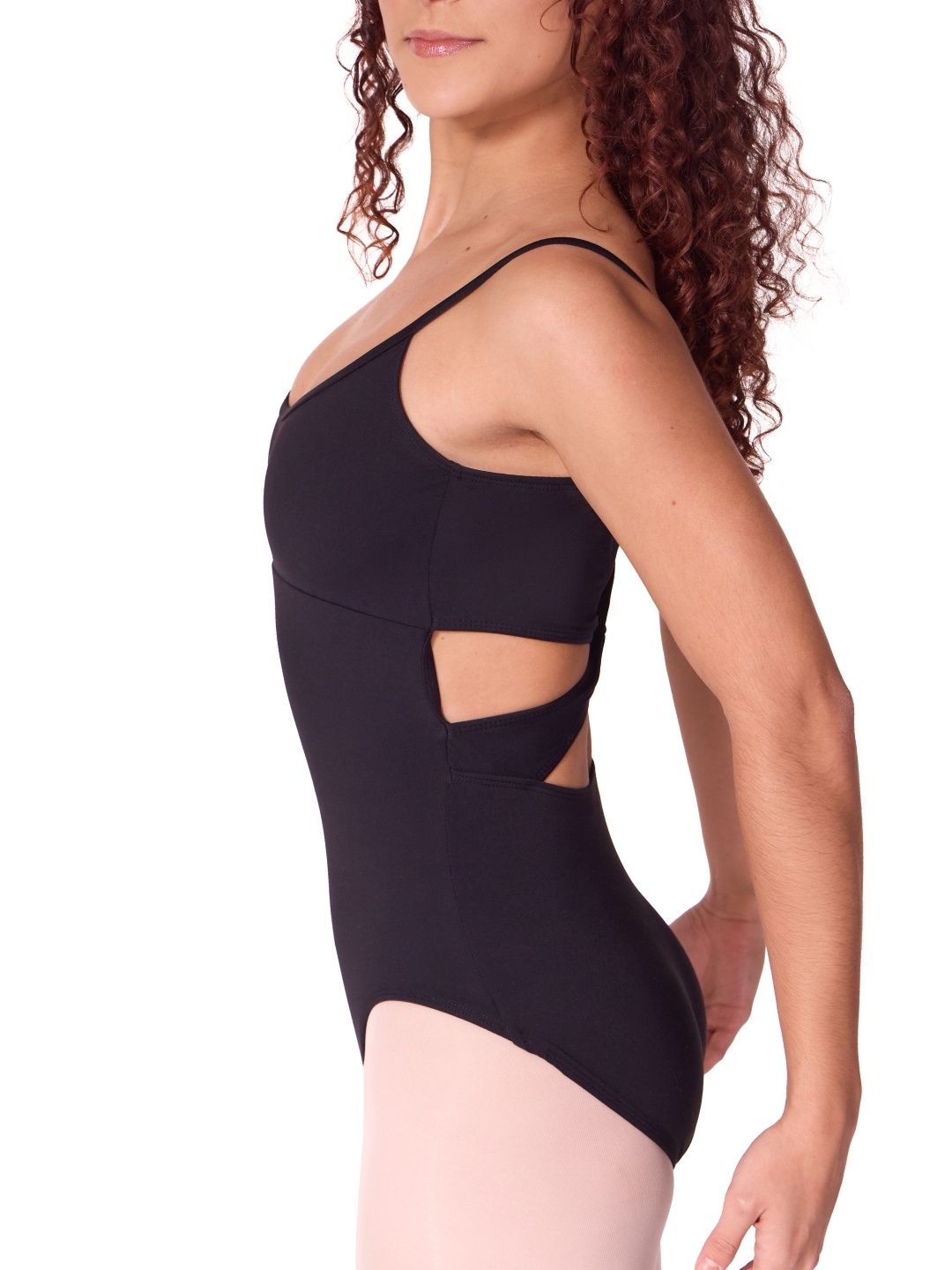 Soft Elegance Camisole Leotard with Twist Back, Color: Black, Size: LG