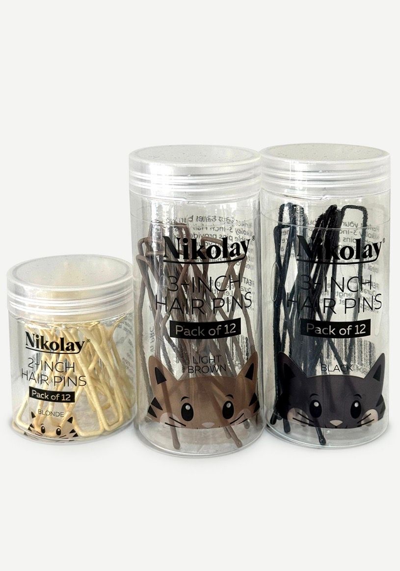Nikolay Hair Pins Long, Color: Dark Brown, Size: 3 Inch