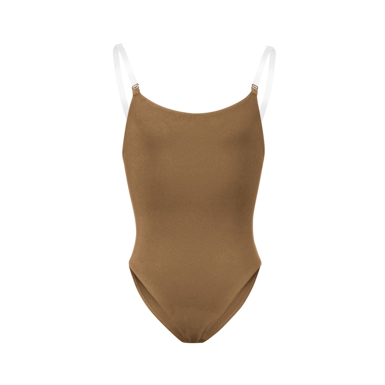 Girls Auva Adjustable Strap Bodysuit, Color: Almond, Size: Child 4-6