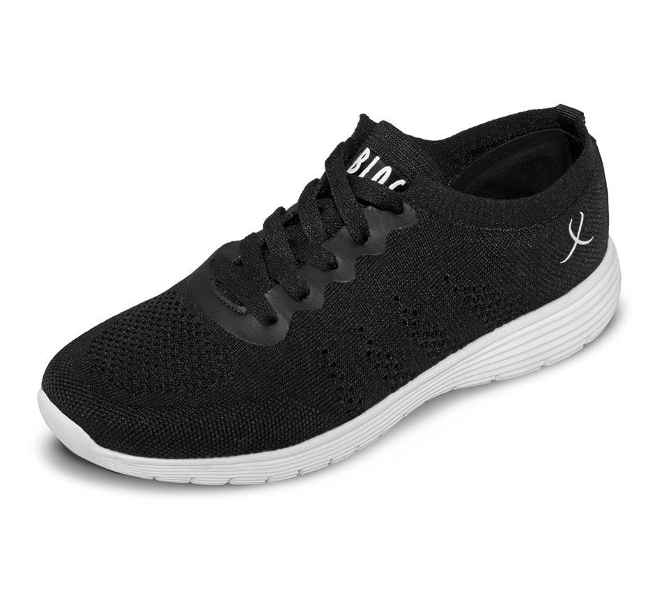 Childrens Omnia Lightweight Knitted Sneakers, Color: Black, Size: 1.5