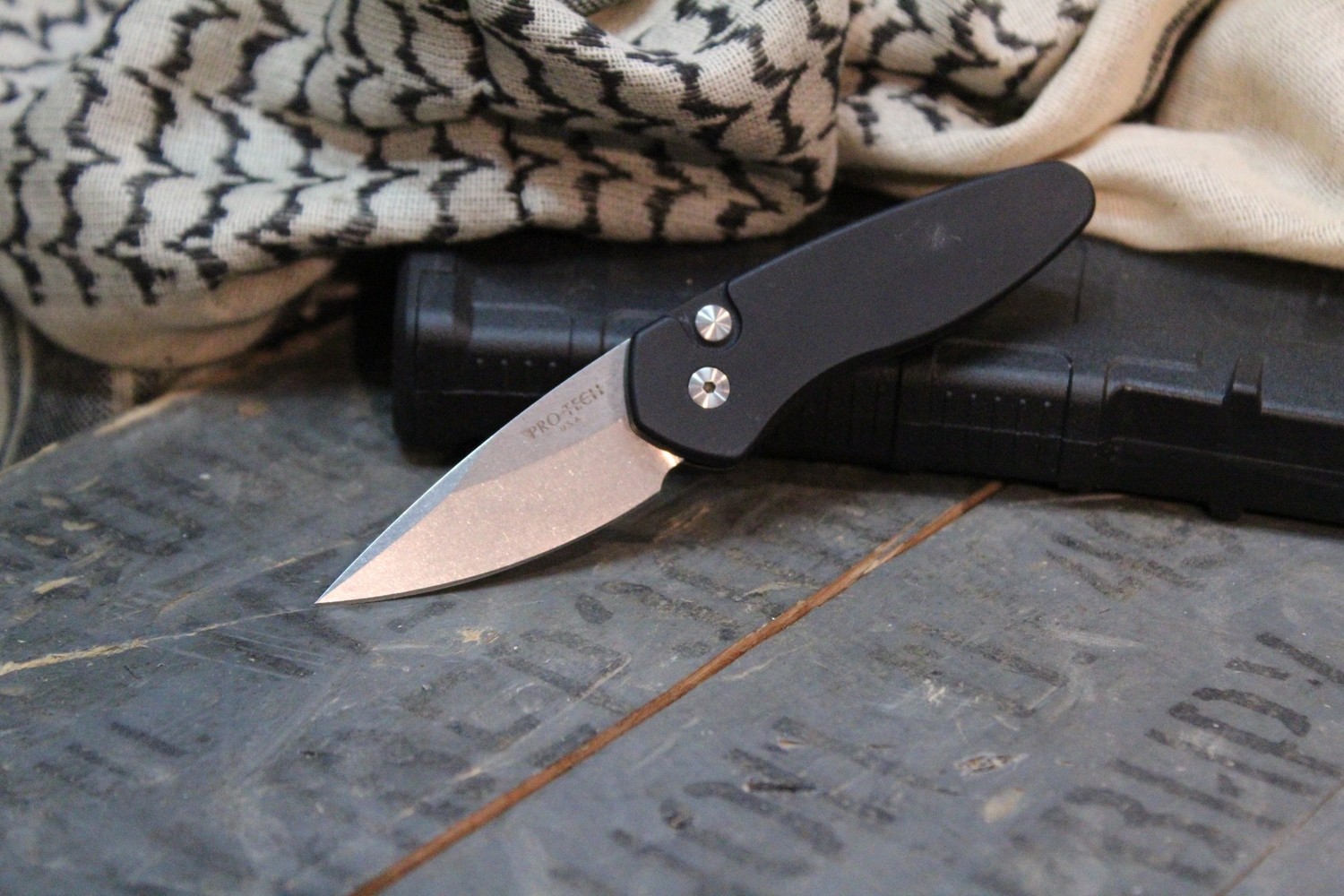 Pro-Tech Sprint 1.95&quot; Automatic Knife Black, Stonewash / Black Aluminium ( Pre Owned )