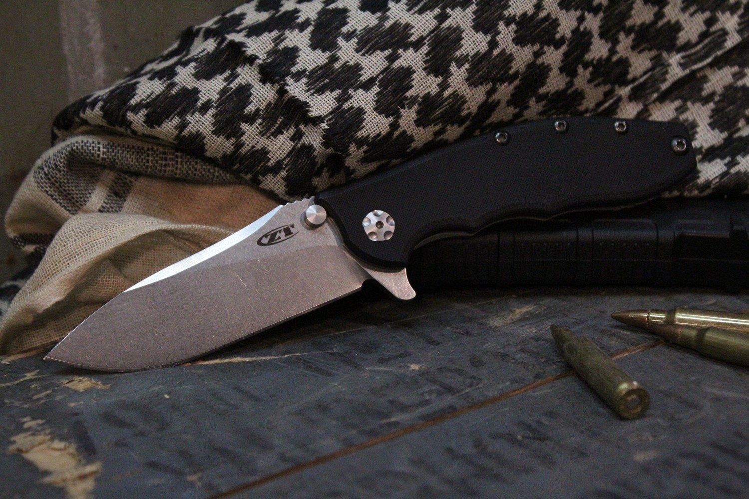 Zero Tolerance 0562 Hinderer 3.5&quot; Flipper Knife / Black G10 / Stonewash Elmax (Pre-Owned)