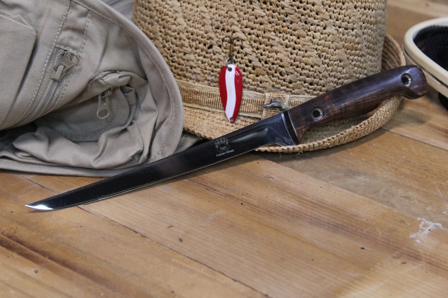 3DK Fisher 8&quot; Fillet Knife,  Koa Wood