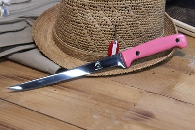 3DK Fisher 8" Fillet Knife,  Pink G-10