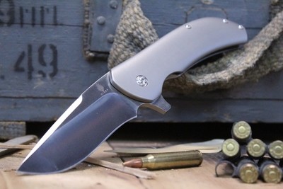 Kizer Vagnino Eliminator 2 3.25" Flipper Knife, Titanium / Satin