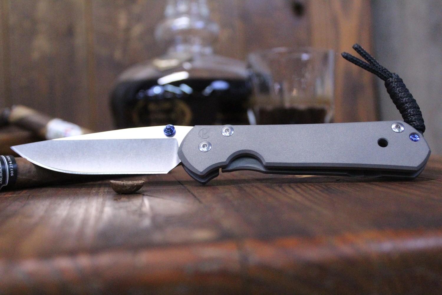 Chris Reeve Large Sebenza 21 3.625&quot; Folding Knife, Titanium / Stonewashed S35VN