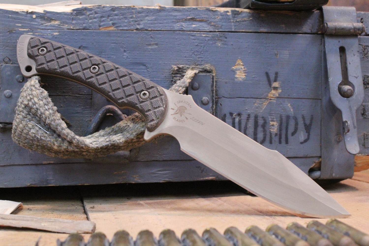 Spartan Blades Horkos 5.687&quot; Combat Knife, Tan  Micarta Handles / S35VN FDE Blade ( Pre Owned )