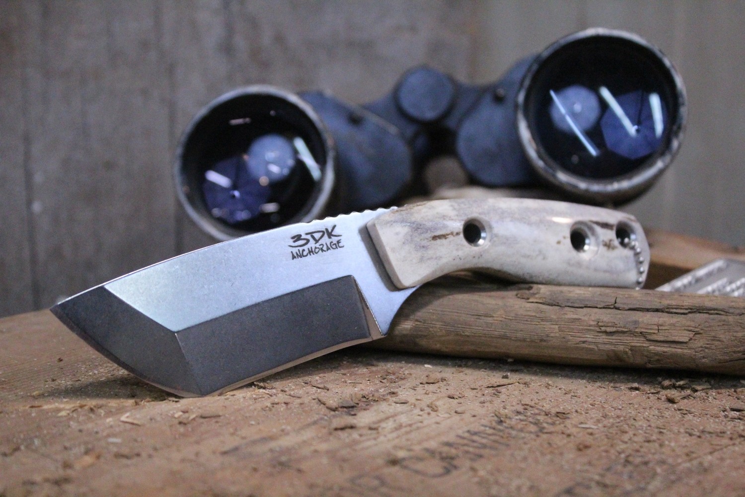 3DK Riot 3.7&quot; Fixed Tanto Point, Elmax Blade / Moose Handle