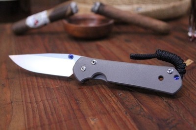 Chris Reeve Small Sebenza 21 2.94" Folding Knife, Stonewashed S35VN / Titanium