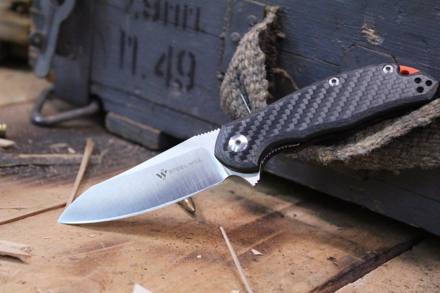 Steel Will Modus 3.25&quot; Liner Lock Knife, Carbon Fiber / Satin M390 (Pre-Owned)