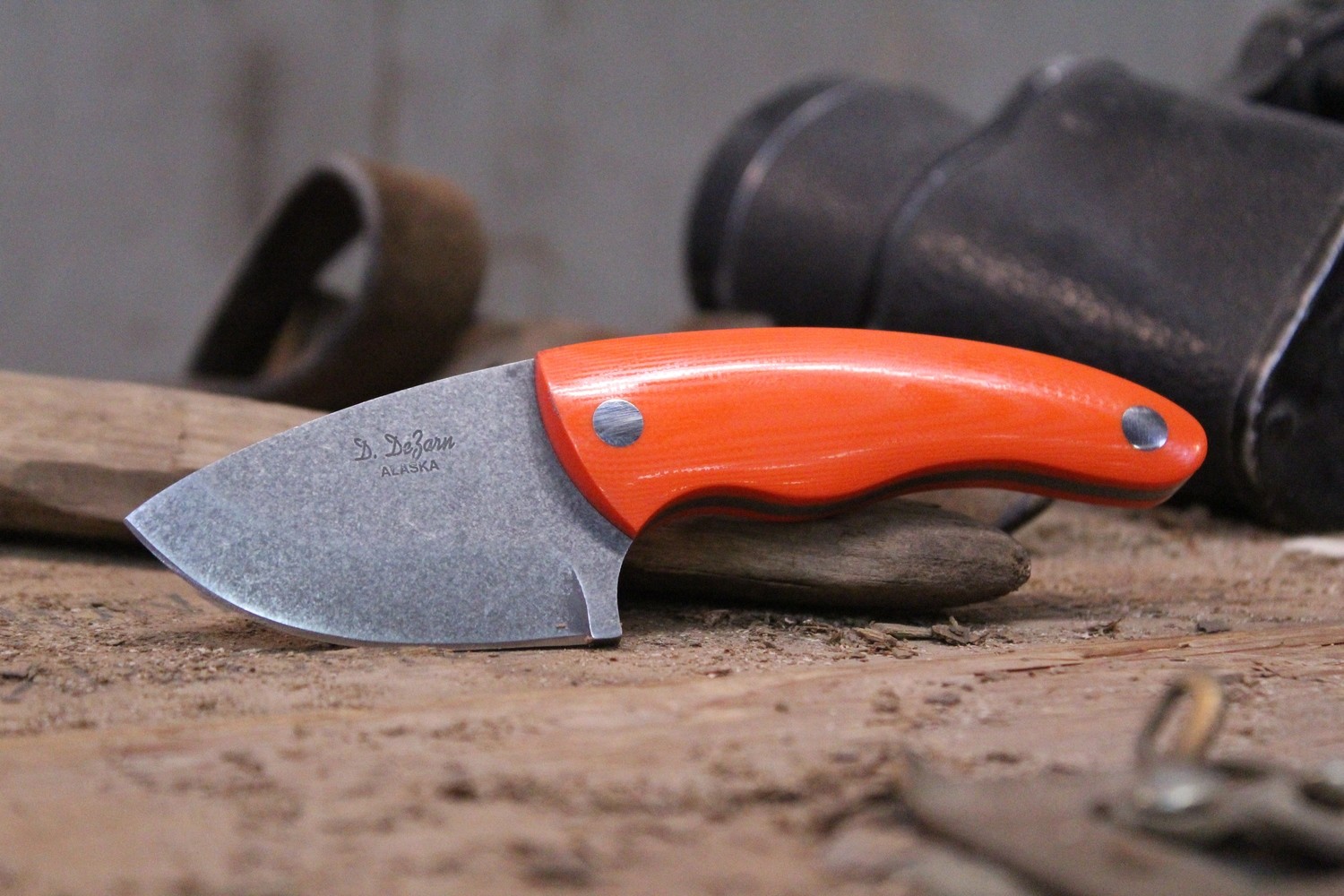 Don DeZarn 2&quot; Otter, Orange G-10 / Tumbled N690