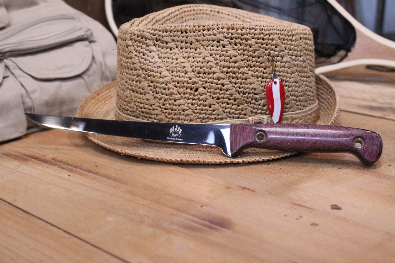3DK Fisher 8&quot; Fillet Knife,  Bolivian Rosewood