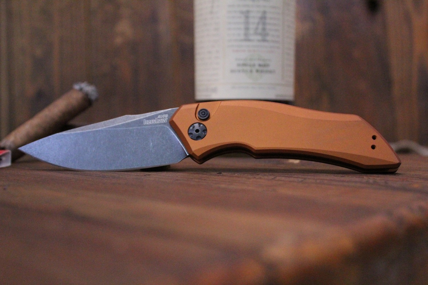 Kershaw Launch 1 3.4&quot;  Automatic Knife, Bronze Aluminum / BlackWash ( Discontinued )