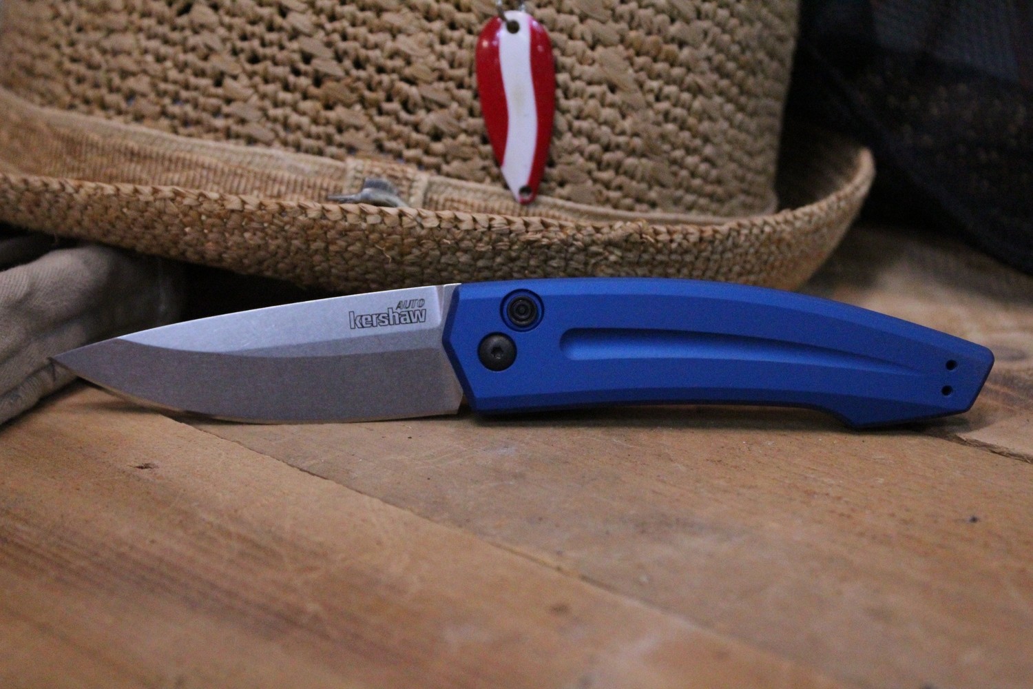 Kershaw Launch 2 3.4&quot; Automatic Knife, Blue Aluminum / Stonewash ( Discontinued )