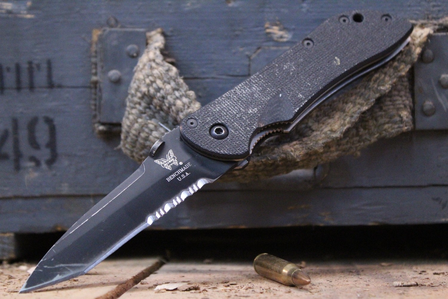 Benchmade Stryker 3.6&quot; Classic Liner Lock Knife / Black Serrated / Black G10 (Pre-Owned)