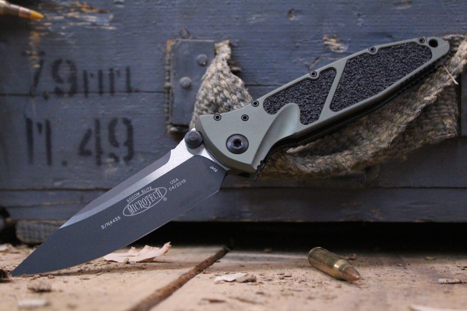 Microtech Socom Elite 4&quot;  Manual Knife, OD Green / Black