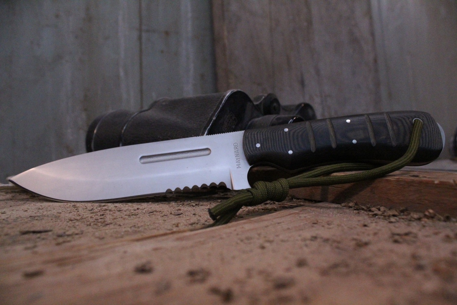 Bill Maynard Sere Fighter 6&quot; Fixed Blade Knife, Black Micarta / Satin High Carbon Steel ( Pre Owned )