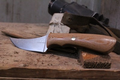R&R Alaska Trailing Point 3.5" Fixed Blade Knife, Tan Micarta / Satin CPM-S30V