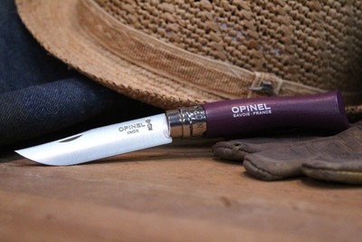 Opinel Knives No. 7 3.06" Knife, Plum Purple / Satin Stainless Steel