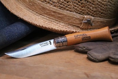 Opinel Knives No. 6 2.9" Knife, Beech Wood / Satin Carbon Steel