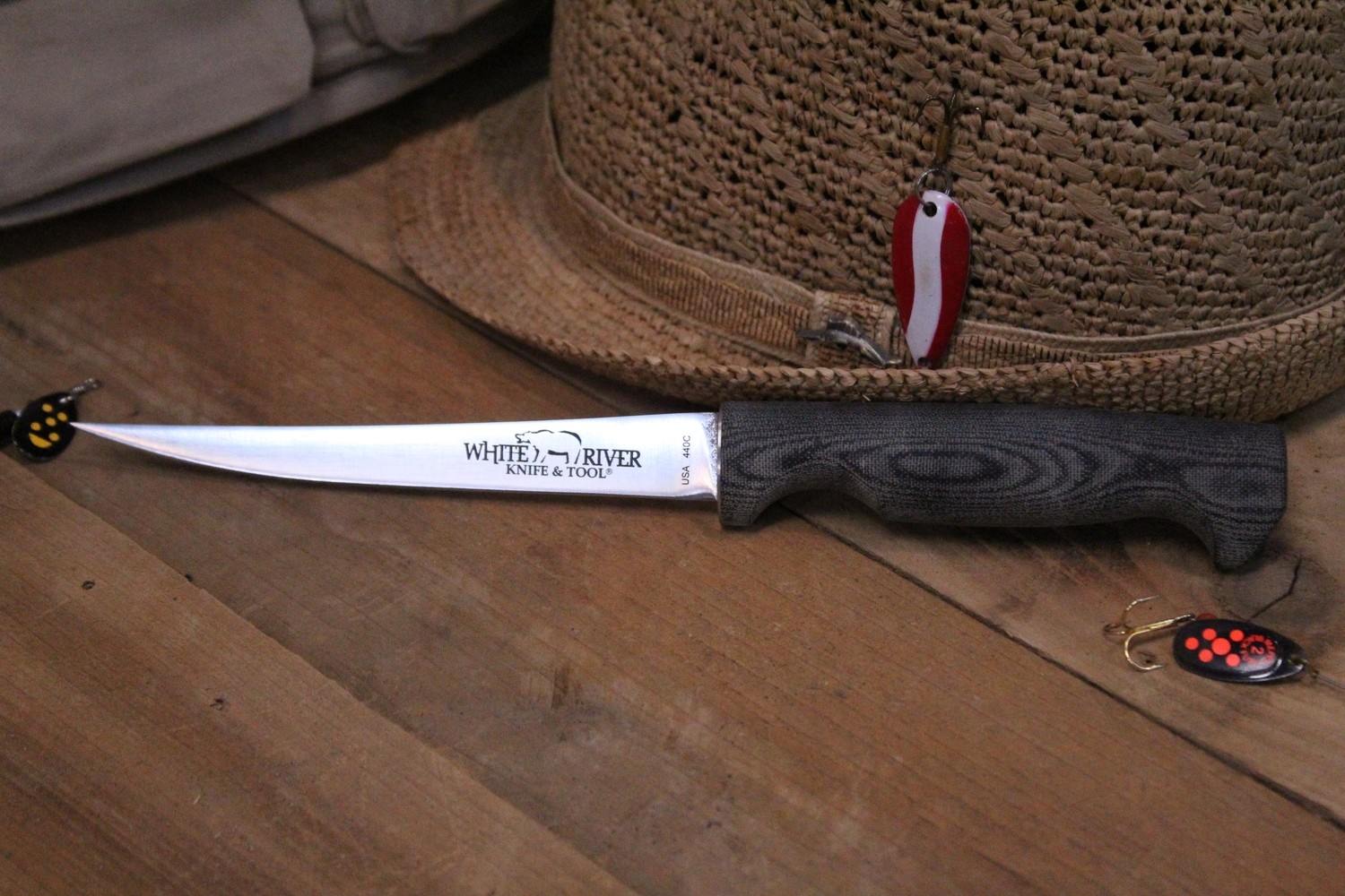 White River Knives 6&quot; Traditional Fillet Knife, Black Micarta / 440C