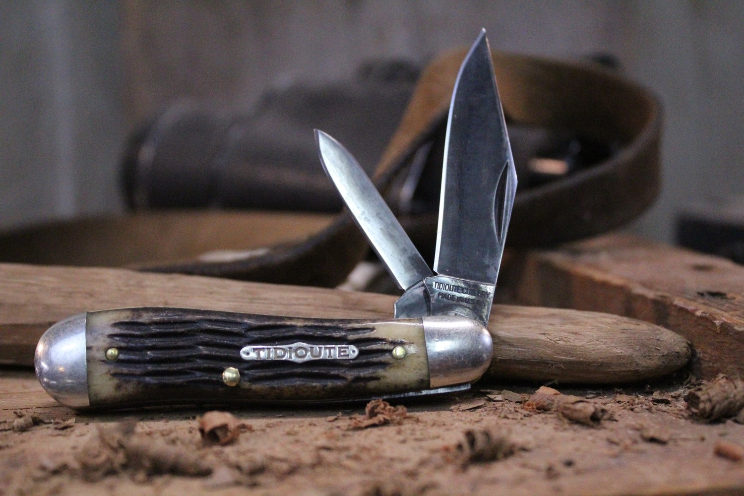 GEC Classic #56 Tidioute Cutlery Dogleg Jack 2.5&quot; Pocket Knife, Jigged Bone / Polished 1095 ( Pre Owned )