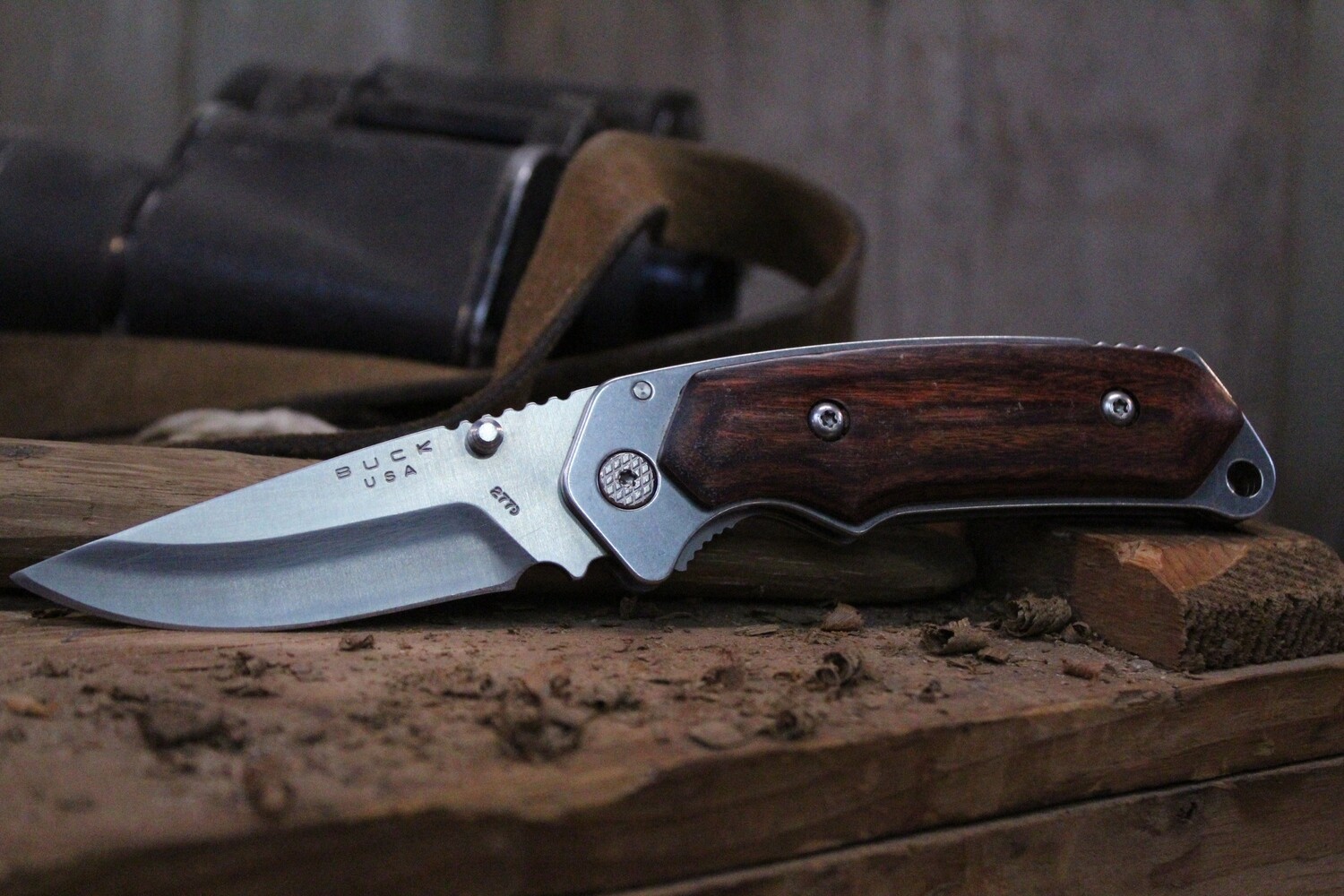 Buck Alpha Hunter 3.25&quot; Liner Lock Folding Knife, Rosewood / Satin ( Pre Owned )