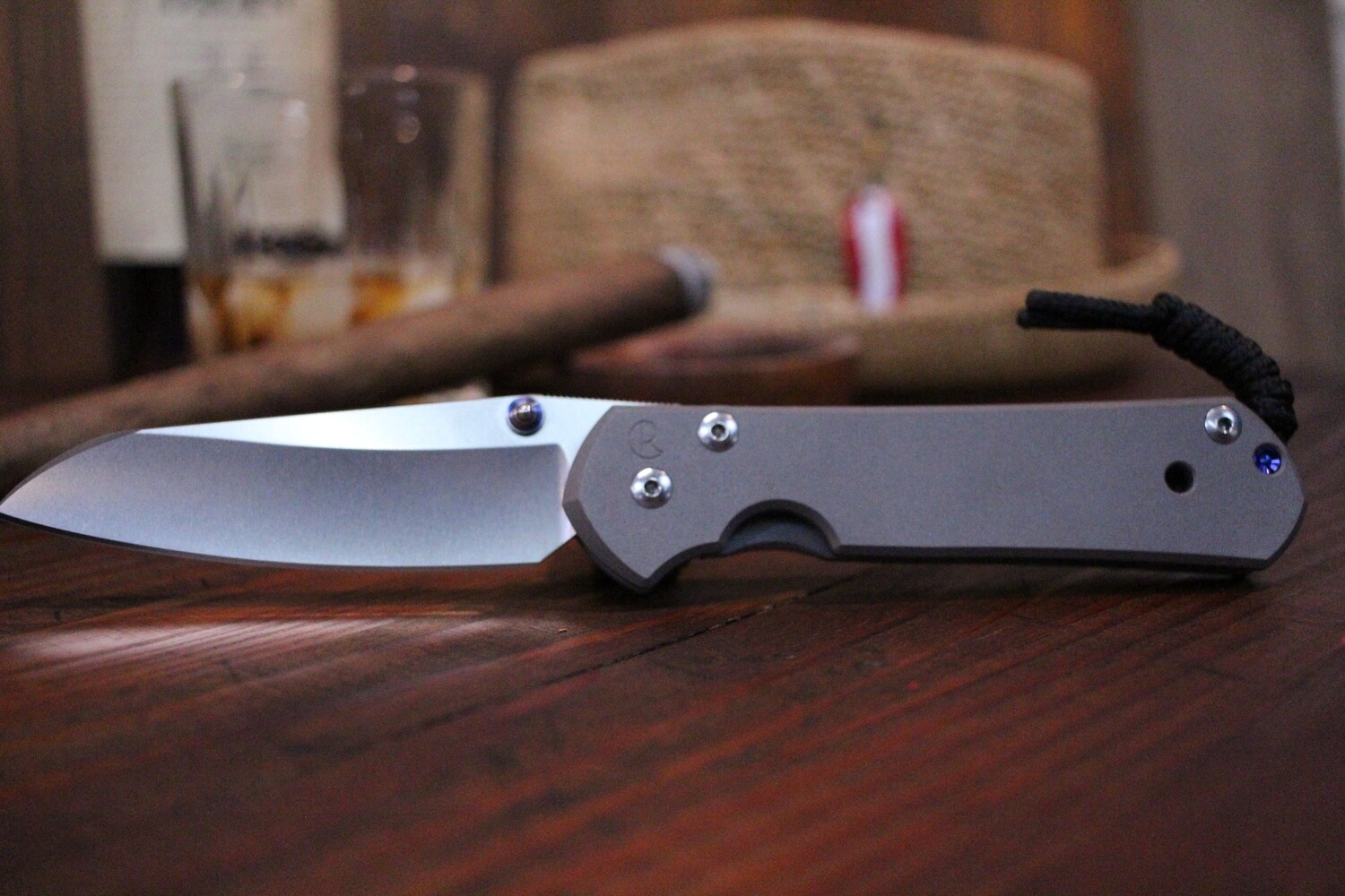 Chris Reeve Large Sebenza 21 Insingo 3.625&quot; Knife, Stonewash Titanium / Polished ( Pre Owned )
