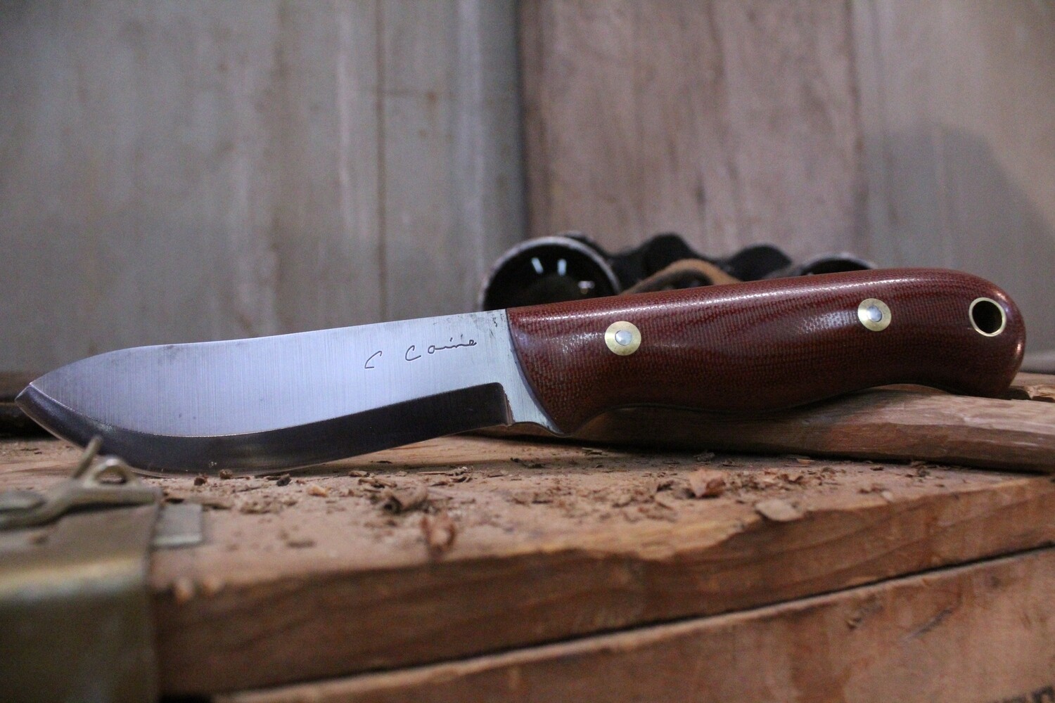 Battle Horse Knives Evolution 4.6&quot; Fixed Blade Knife, Natural Micarta / Satin ( Pre Owned )