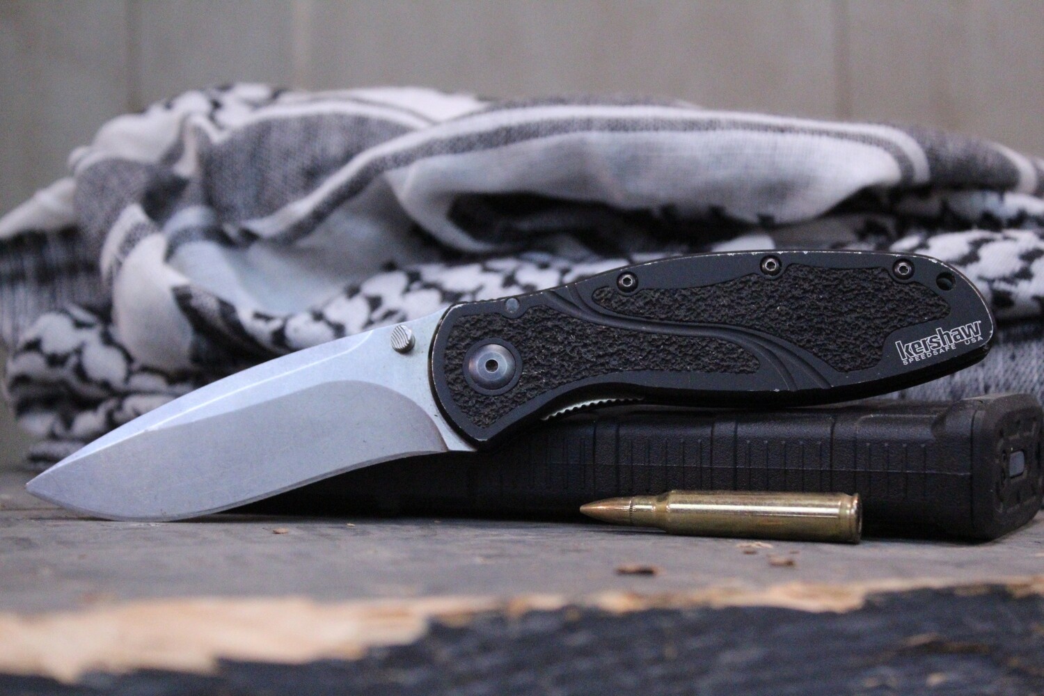 Kershaw Blur 3.375&quot; Assisted Opening Knife, Black Aluminium / Stonewash ( Pre Owned )