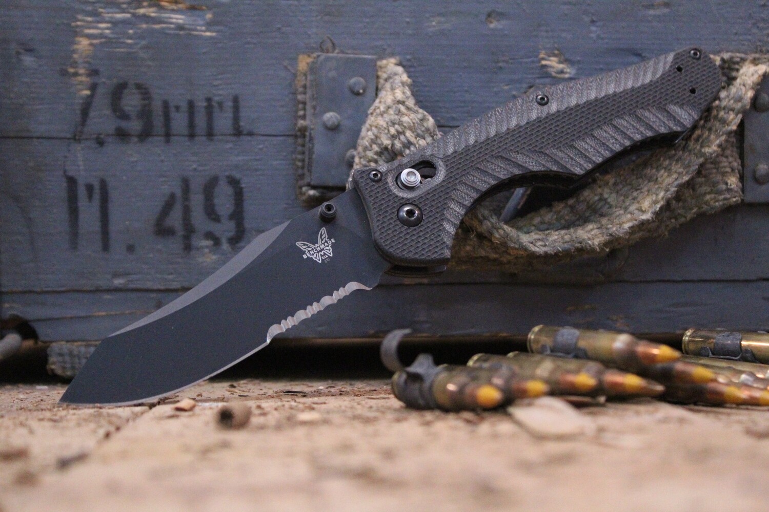 Benchmade Contego 3.98&quot; AXIS Lock Knife / Black Serrated / Black G10 / M4 (Prototype)