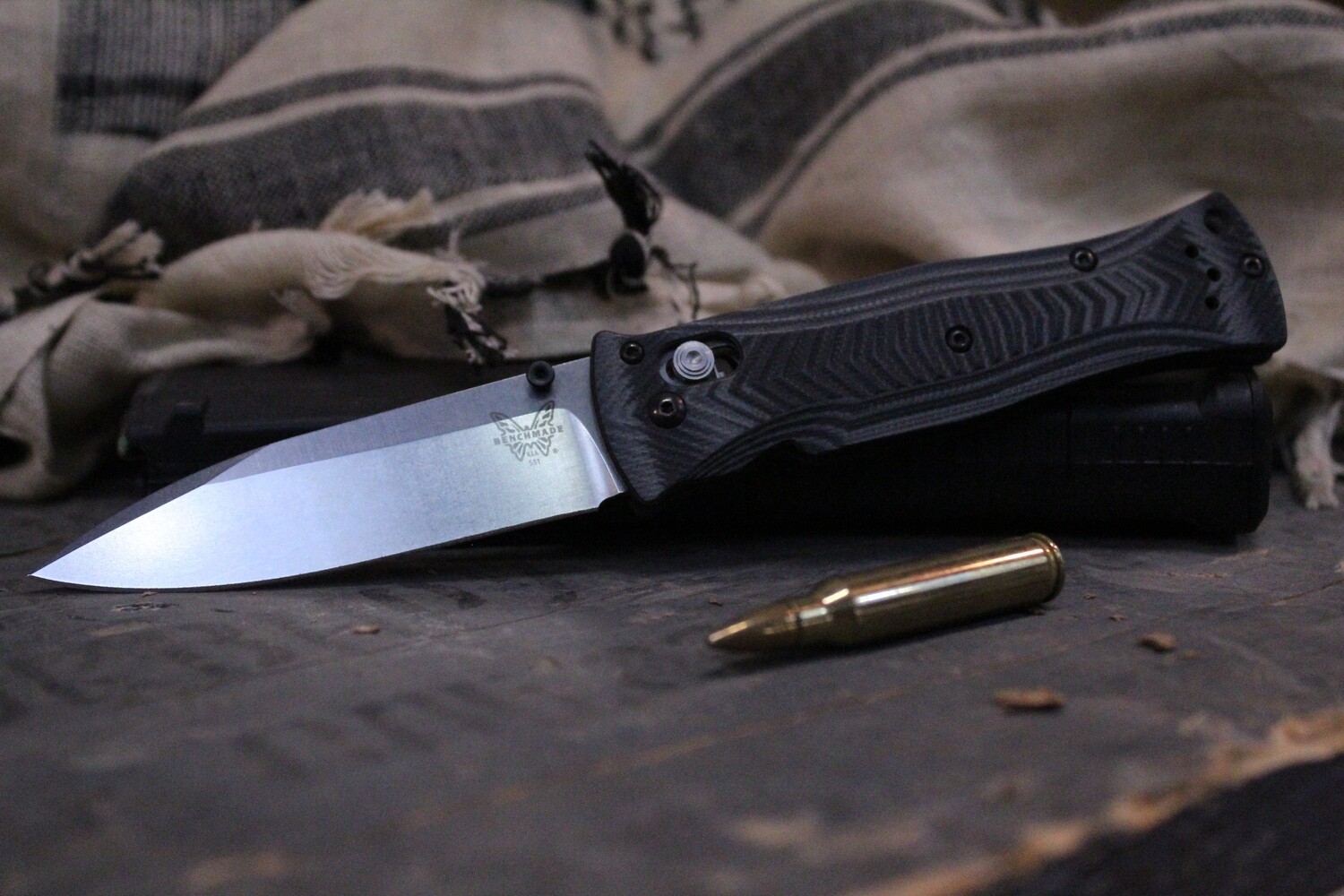 Benchmade Pardue 3.25&quot; Drop Point AXIS Lock Knife / Black-Gray G10 / Satin (Prototype)