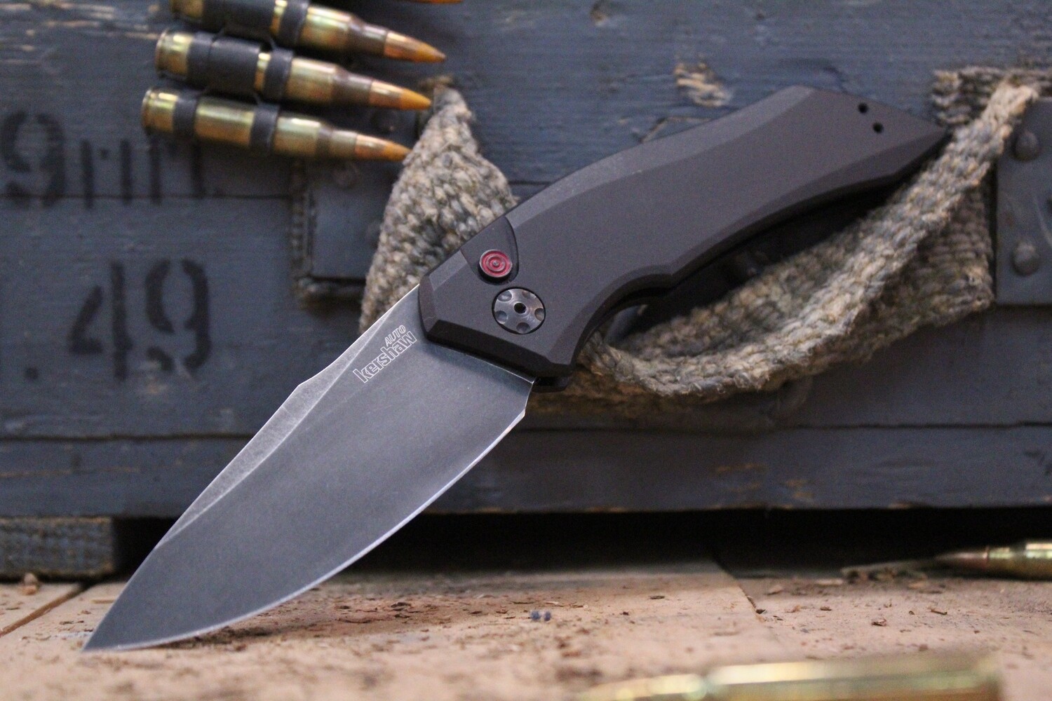 Kershaw Launch 1 3.4&quot; Automatic Knife, Black Aluminum / Blackwash ( Pre Owned )