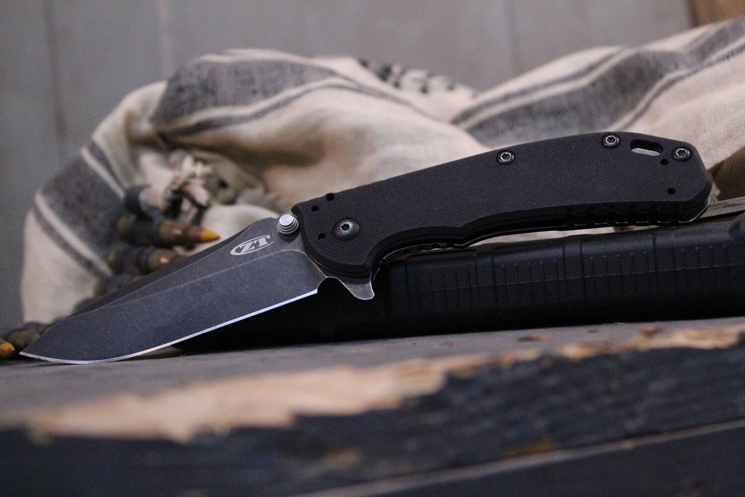 Zero Tolerance 0566BW Hinderer 3.25”Assisted Opening Knife / G10 /  BlackWash (Pre-Owned)