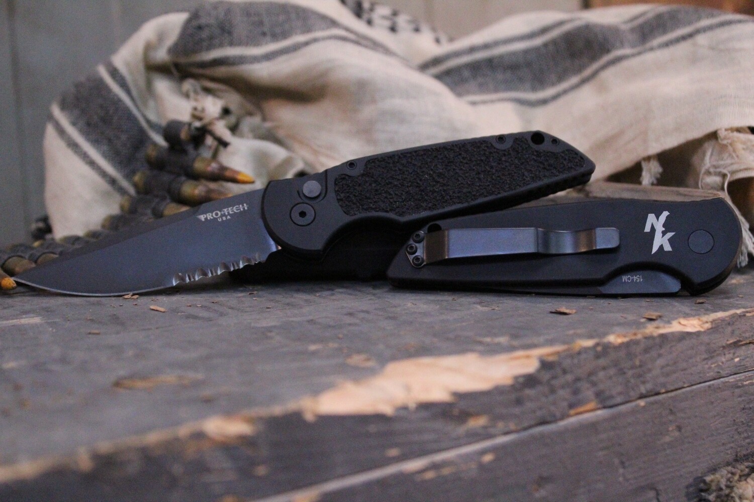 Pro-Tech NK Special Edition TR-3 3.5&quot; Tactical Response Automatic Knife, Non-Slip / Black Serrated