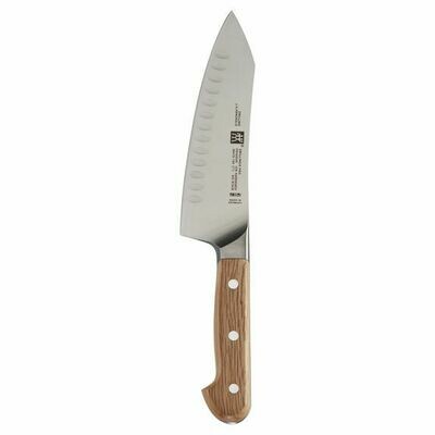 Zwilling J. A. Henckels Pro Holm Oak 7&quot; Hollow Edge Rocking Santoku ( Discontinued )